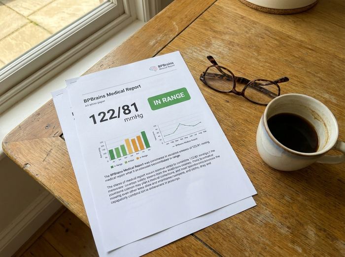 A printed report on the kitchen table
